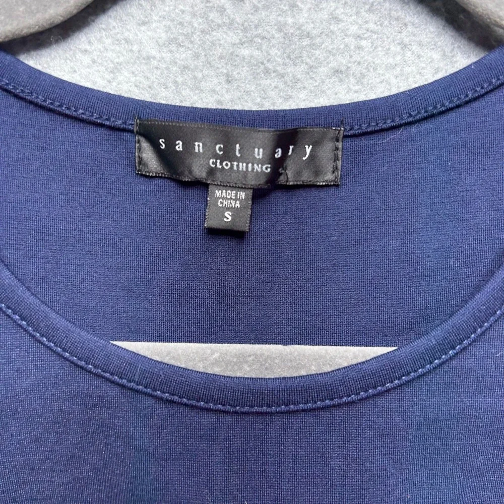 Sanctuary Tank‎ Top Womens S Blue White Colorblock Minimalist Preppy